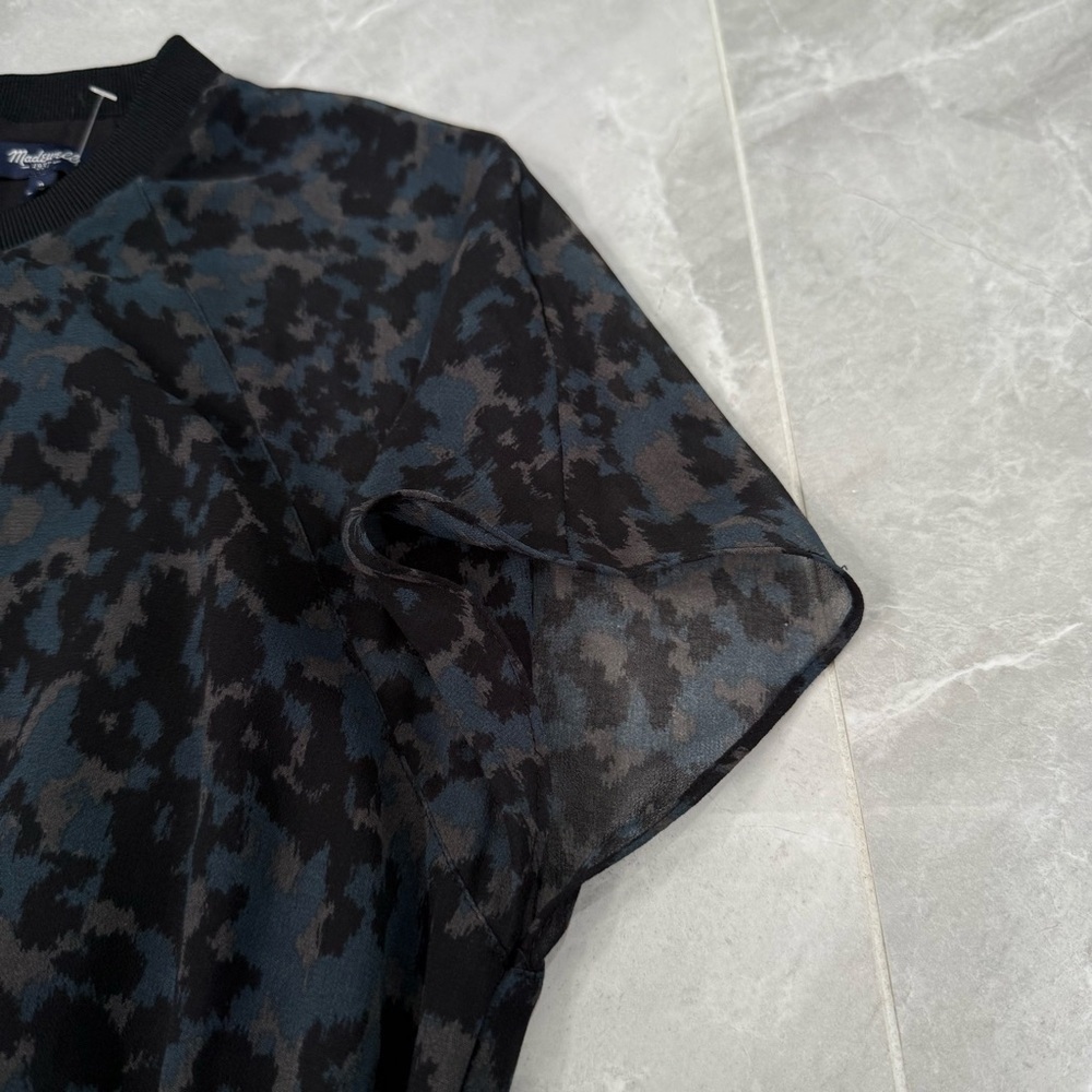 NWOT Women’s Madewell Radiant Dress Inkspot Leopard Print Tiered Dress Size 2 - Picture 6 of 16